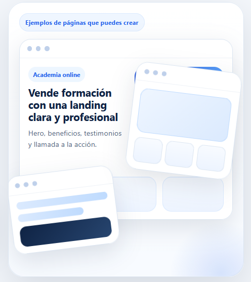 Ejemplos de páginas creadas con IA